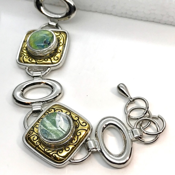 Set Necklace snap 12mm and bracelet with 4x12mm Handmade snaps gold &silver - Picture 7 of 8